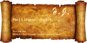 Hellinger Judit névjegykártya